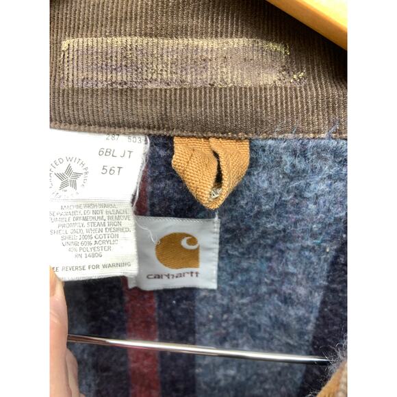 Vtg 70s 80s Streetwear Carhartt Detroit Duck Canvas Sun Faded Jacket Brown 56T - Picture 4 of 8